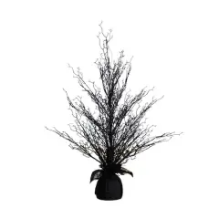 3ft. Pre-Lit Halloween Black Twig Artificial Fall Tree in Burlap Planter
