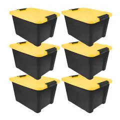 Iris&reg; 20 Qt. Yellow, Plastic Storage Bins, 6 Ct