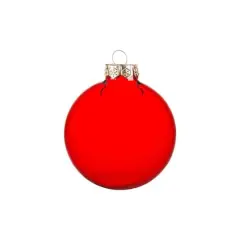 Whitehurst 40 Pack 1.5" Transparent Glass Ball Ornaments Christmas Red