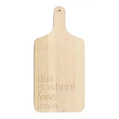 17" Where Love Lives Maple Paddle Cutting Board