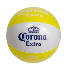 20" Corona Tropical Yellow & White Inflatable Beach Ball