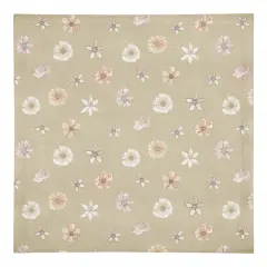 Florals Cotton Twill Napkin Tan