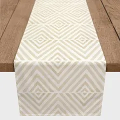 6ft. Cream Diamond Pattern Cotton Twill Table Runner