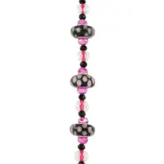Fuchsia Lampwork Glass Dot Rondelle Beads by Bead Landing&trade;