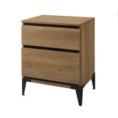 Walker Edison 20" English Oak 2-Drawer Urban Side Table