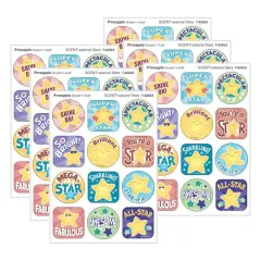 TREND Enterprises&reg; SCENT-sational Stars, Pineapple Scent Scratch 'n Sniff Stinky Stickers&reg;, 6 Packs of 48