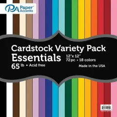 PA Paper&trade; Accents Variety Essentials 12" x 12" 65lb. Cardstock, 72 Sheets