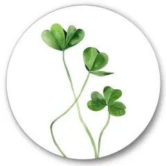 Designart - Field Plant Detail Clover - Farmhouse Metal Circle Wall Art