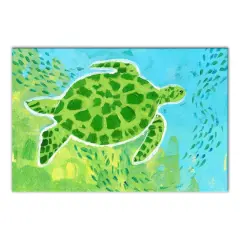 Bright Sea Turtle 18" x 12' Canvas Wall Art