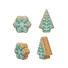 Hello Honey&reg; Aqua Iced Christmas Cookie Ceramic Salt & Pepper Shaker Set