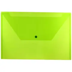 JAM Paper 9.75" x 14.5" Plastic Snap Closure Envelopes, 12ct. Lime Green