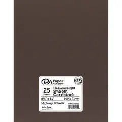 PA Paper&trade; Accents 8.5" x 11" 100lb. Smooth Cardstock, 25 Sheets Hickory Brown