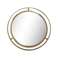 Glitzhome&reg; 24" Deluxe Round Gold Mirror