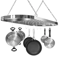 Sorbus Ceiling Mounted Pot & Pan Rack Silver