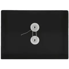 JAM Paper Black 5.5" x 7.5" Plastic Button & String Tie Closure Envelopes, 12ct.