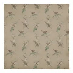 Pine Birds on Brown Cotton Twill Napkin