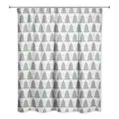 Ornate Christmas Tree Pattern 71" x 74" Shower Curtain