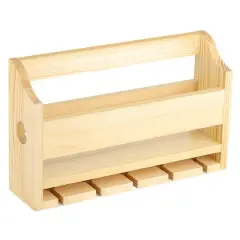 NEX&trade; Wall-Mounted Wine Rack with 5 Long Stem Glass Holder Natural