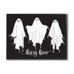 Stupell Industries Hey Boo Three Ghosts Framed Giclee Art Black