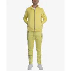Men's Performance Reflective Track Jacket & Jogger 2-Piece Set Banana