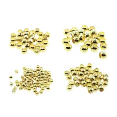 The Beadsmith&reg; Assorted Gold Plated Crimp Beads, 600ct.