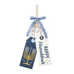 Glitzhome&reg; 24" Wooden Hanukkah Doorknob Hanging D&eacute;cor