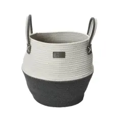 Household Essentials 15" Black & Ivory Bono Rope Basket