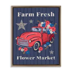 Stupell Industries Farm Fresh Patriotic Market Floater Framed Art Brown