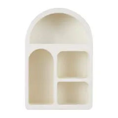 24" Cream Geometric Arched Wall Shelf