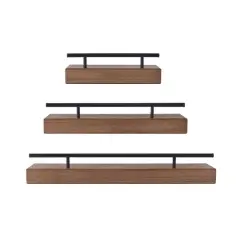 Melannco Natural Metal Railing Shelf Set