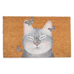 Cat With Butterflies Doormat