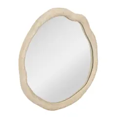 Hello Honey&reg; Cream Framed Organic Shaped Wall Mirror