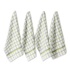 DII&reg; Windowpane Terry Dishtowels, 4ct. Antique Green
