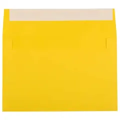 JAM Paper 6" x 9" Colored Peel & Seal Invitation Envelopes, 100ct. Yellow Recycled