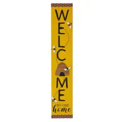 Glitzhome&reg; 42" Wood Bees WELCOME Porch Sign