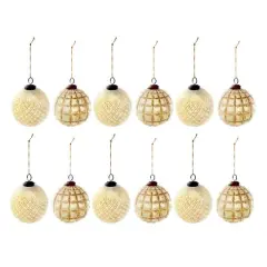 Hello Honey&reg; 4" Embossed Glass Ball Ornament Set with Frosted Copper Finish