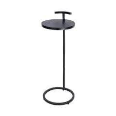 Hello Honey&reg; 2ft. Round Matte Black Metal Table with Handle