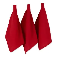 DII&reg; Red Recycled Cotton Waffle Dish Towels, 6ct.