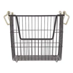 DII&reg; Large Rectangle Metal Basket Black/Gold