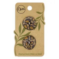 Dritz&reg; 28mm Cheetah Recycled Leather Buttons, 6ct.