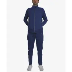 Men's Performance Reflective Track Jacket & Jogger 2-Piece Set Navy
