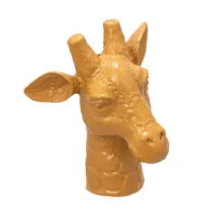 Hello Honey&reg; 10.25" Matte Mustard Reactive Glaze Stoneware Giraffe Head Vase