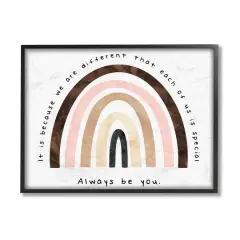 Stupell Industries Diversity Rainbow Wall Art in Black Frame