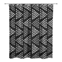 Dotted Triangle Shower Curtain Black and White