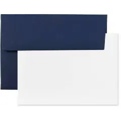 JAM Paper A6 Blank Greeting Cards & Envelopes Set, 100ct. Navy Blue