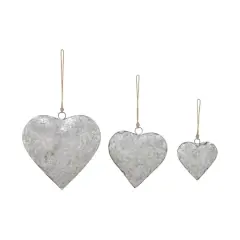 Gray Metal Hearts Rustic Windchime Set