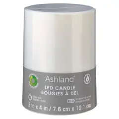 White 3" x 4" LED Outdoor Pillar Candle By Ashland&reg;