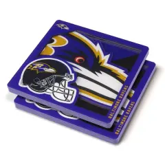 NFL 3D Logo Series Coaster Set Baltimore Ravens