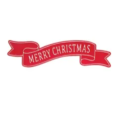 24" Red Metal Merry Christmas Banner Sign
