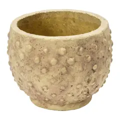 Hello Honey&reg; 7'' Distressed Finish Sandstone Hobnail Planter
